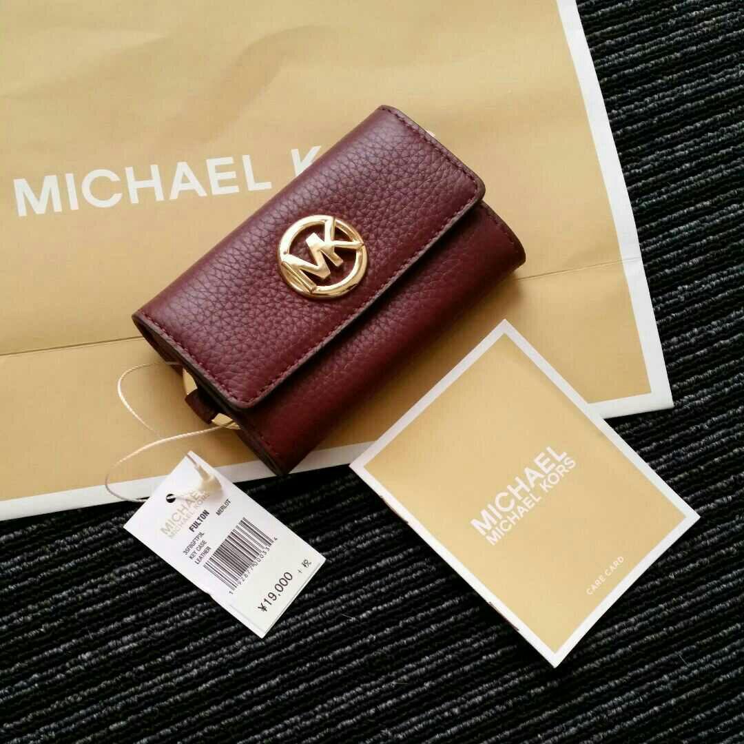 ★新作★ MICHAEL KORS キーケース 新品 ワインレッド レディース