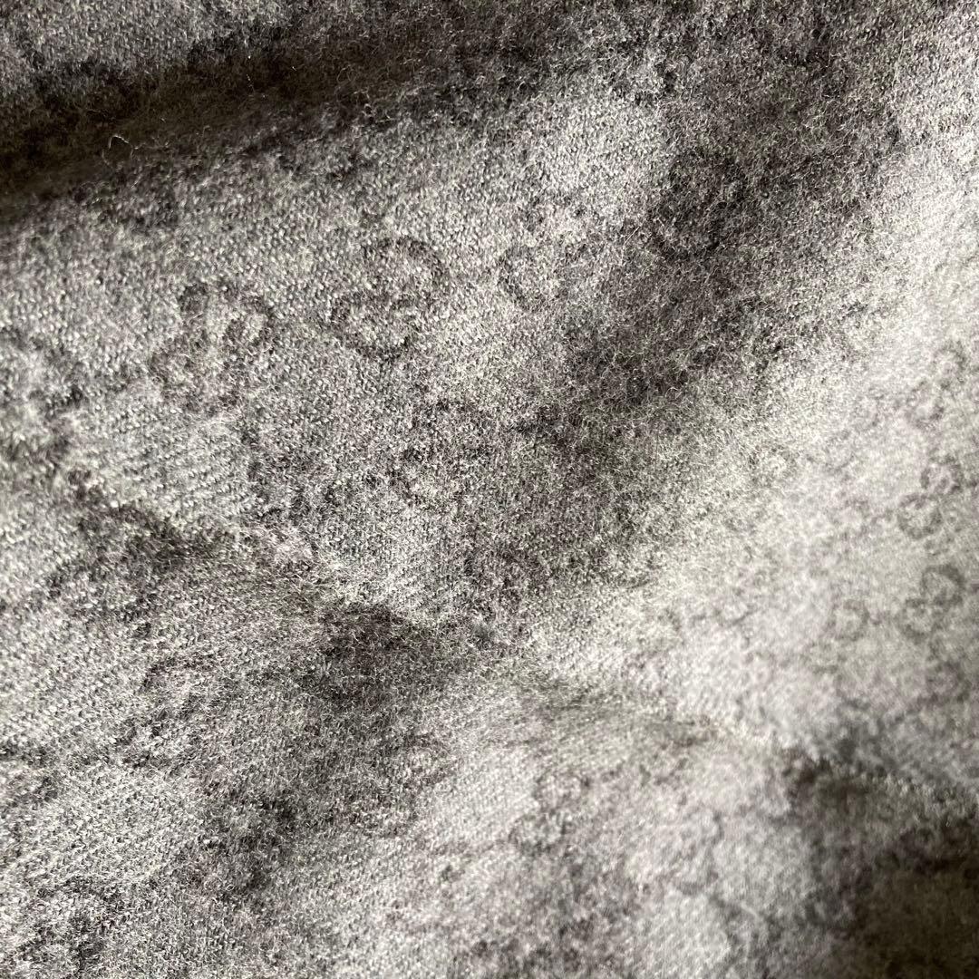 グッチ GUCCI ストール マフラー GG柄 グレー ウール100%