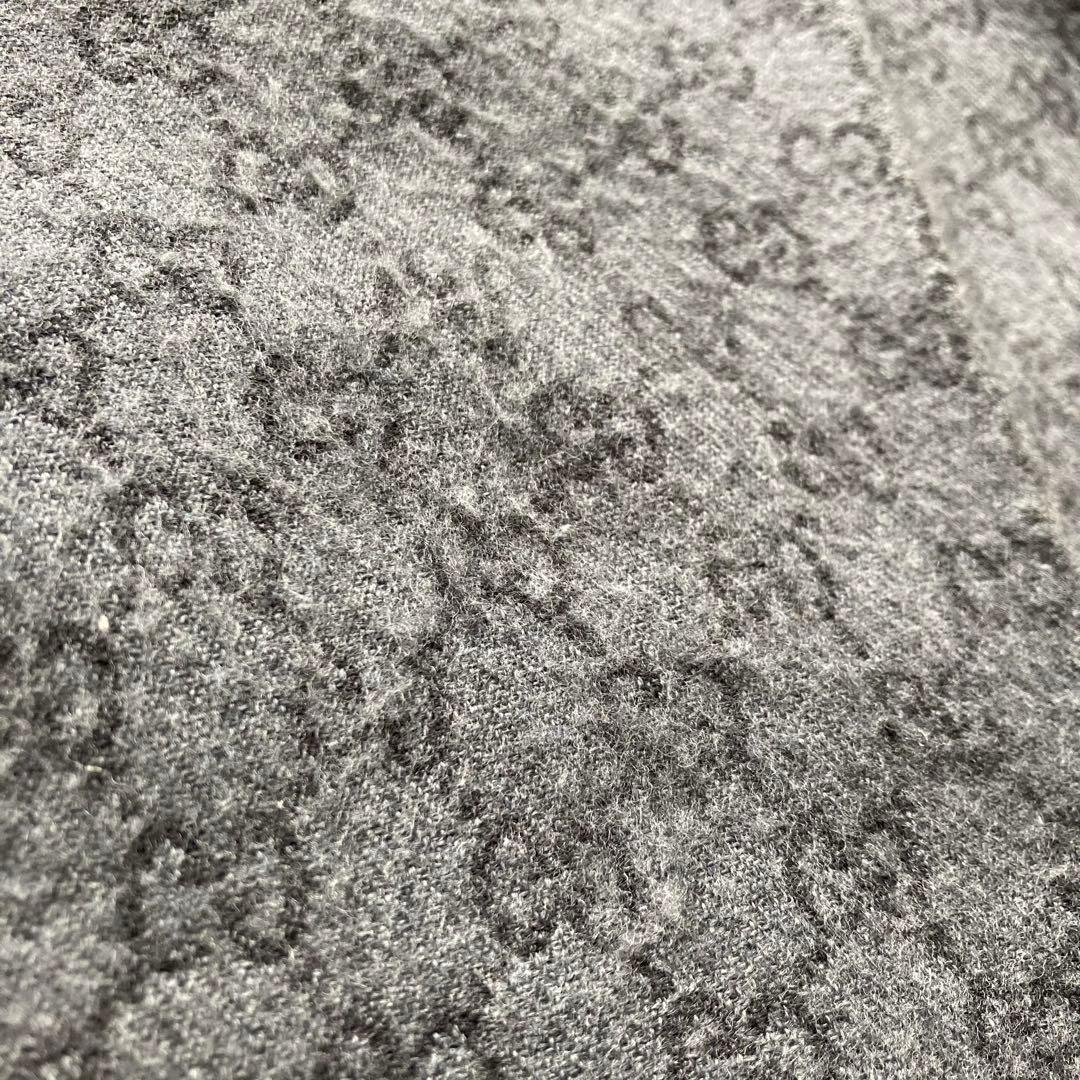 グッチ GUCCI ストール マフラー GG柄 グレー ウール100%