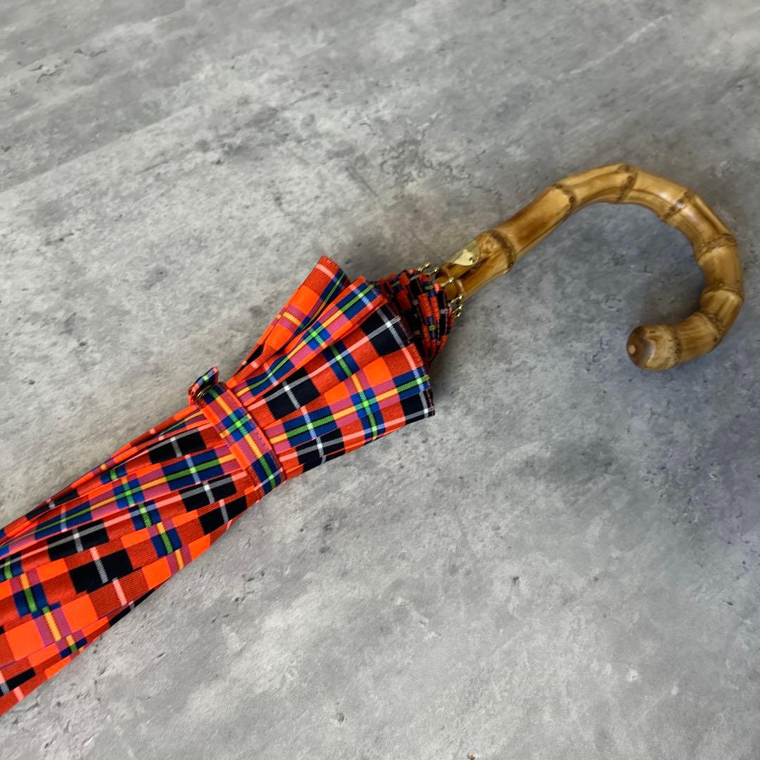 トラディショナルウェザーウェア アンブレラバンブー チェック柄 晴雨兼用傘 長傘