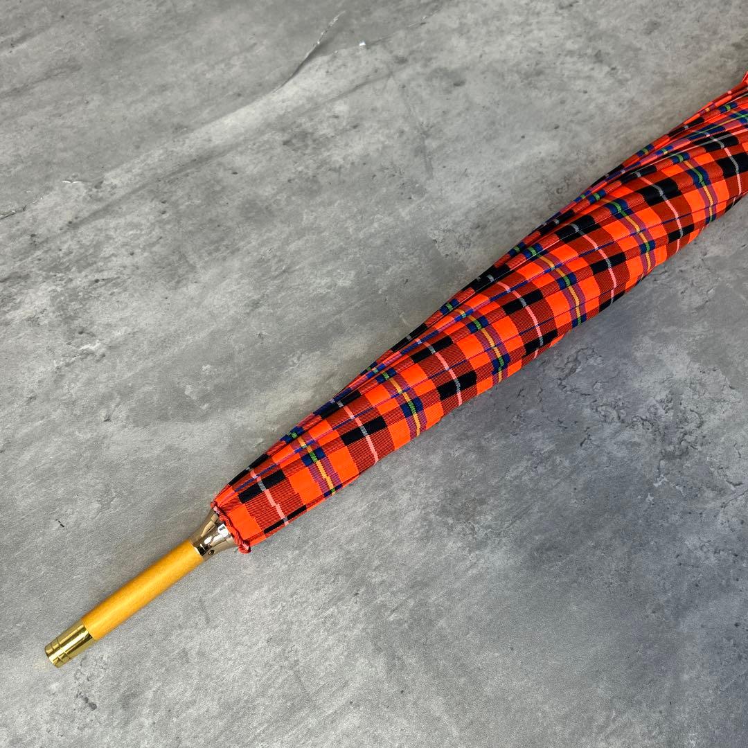 トラディショナルウェザーウェア アンブレラバンブー チェック柄 晴雨兼用傘 長傘