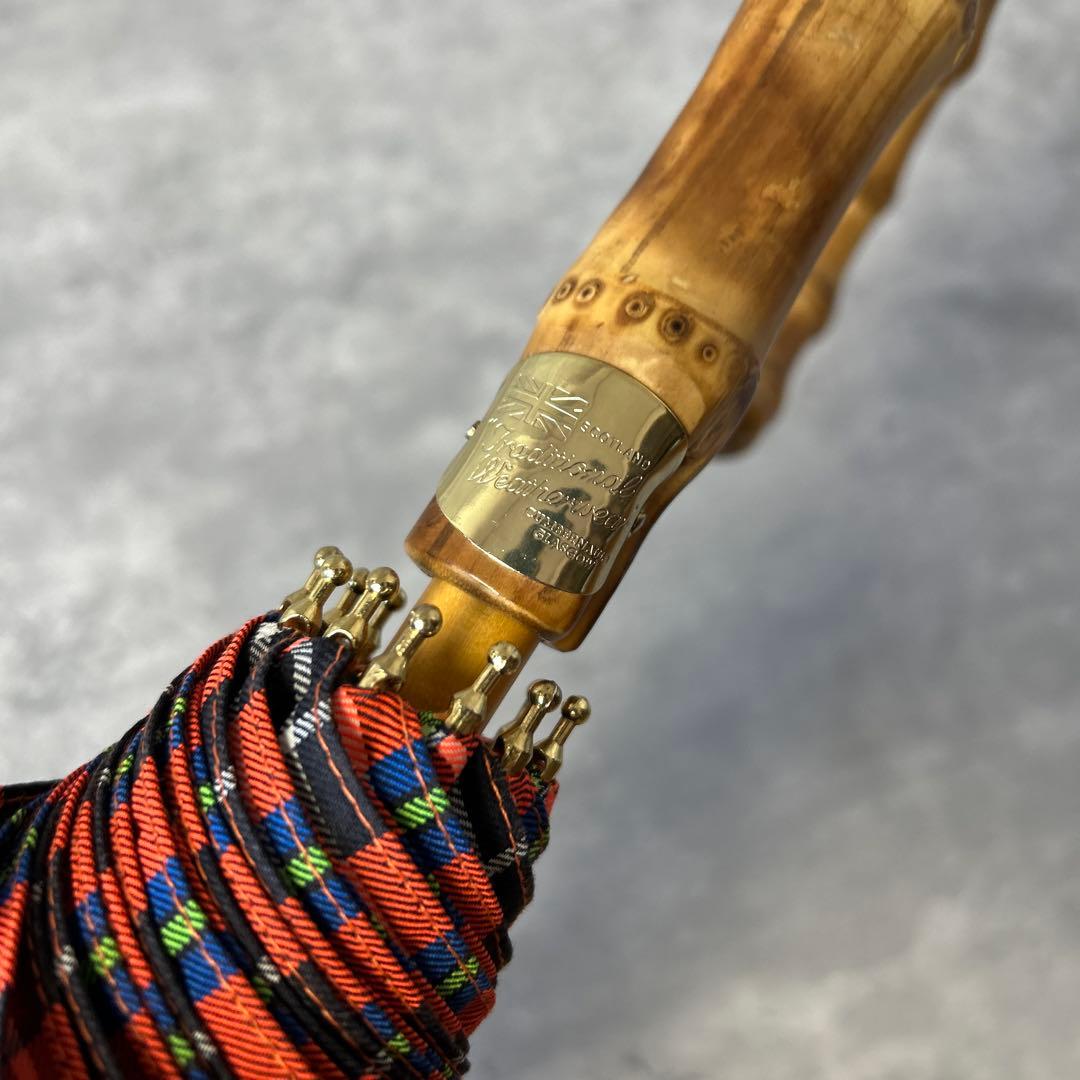 トラディショナルウェザーウェア アンブレラバンブー チェック柄 晴雨兼用傘 長傘