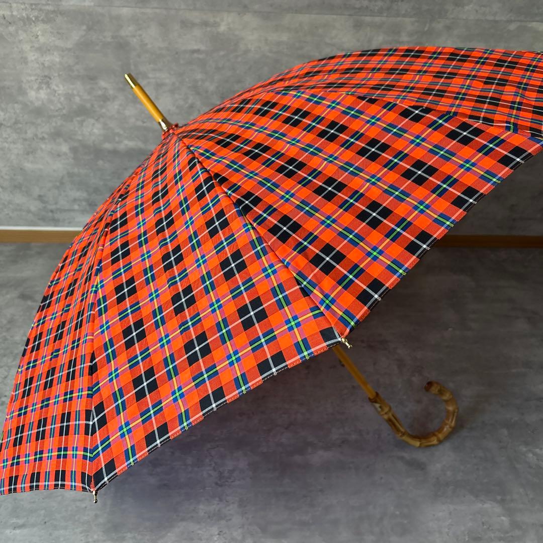 トラディショナルウェザーウェア アンブレラバンブー チェック柄 晴雨兼用傘 長傘