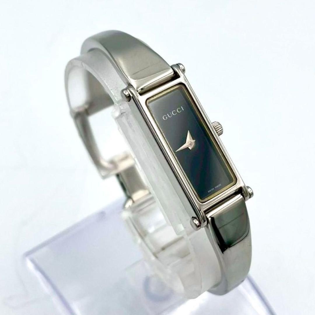 537 新品電池 グッチ 1500L 腕時計 クオーツ スクエア ブラック文字盤