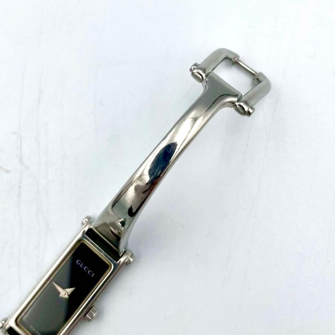 537 新品電池 グッチ 1500L 腕時計 クオーツ スクエア ブラック文字盤