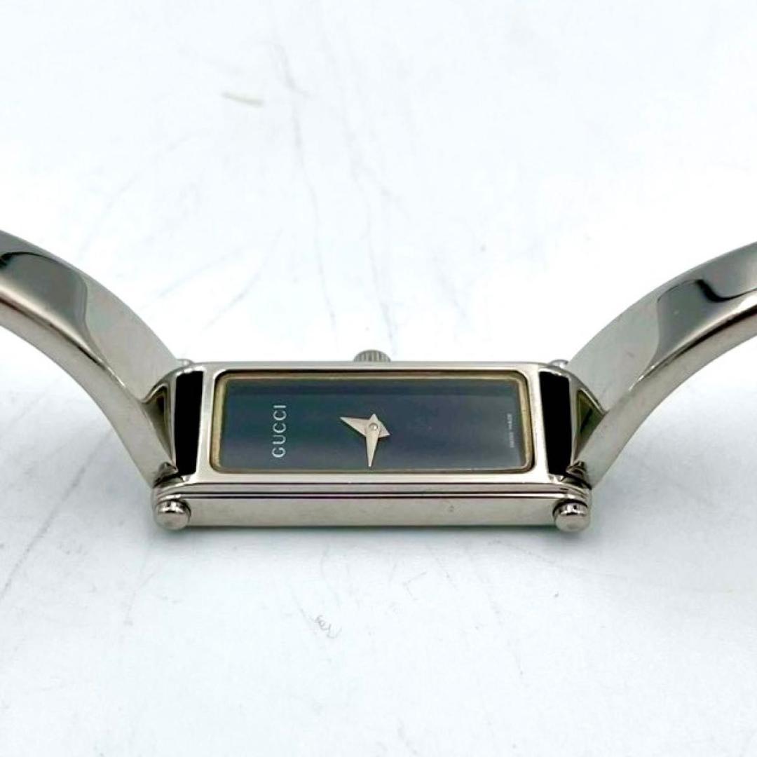 537 新品電池 グッチ 1500L 腕時計 クオーツ スクエア ブラック文字盤