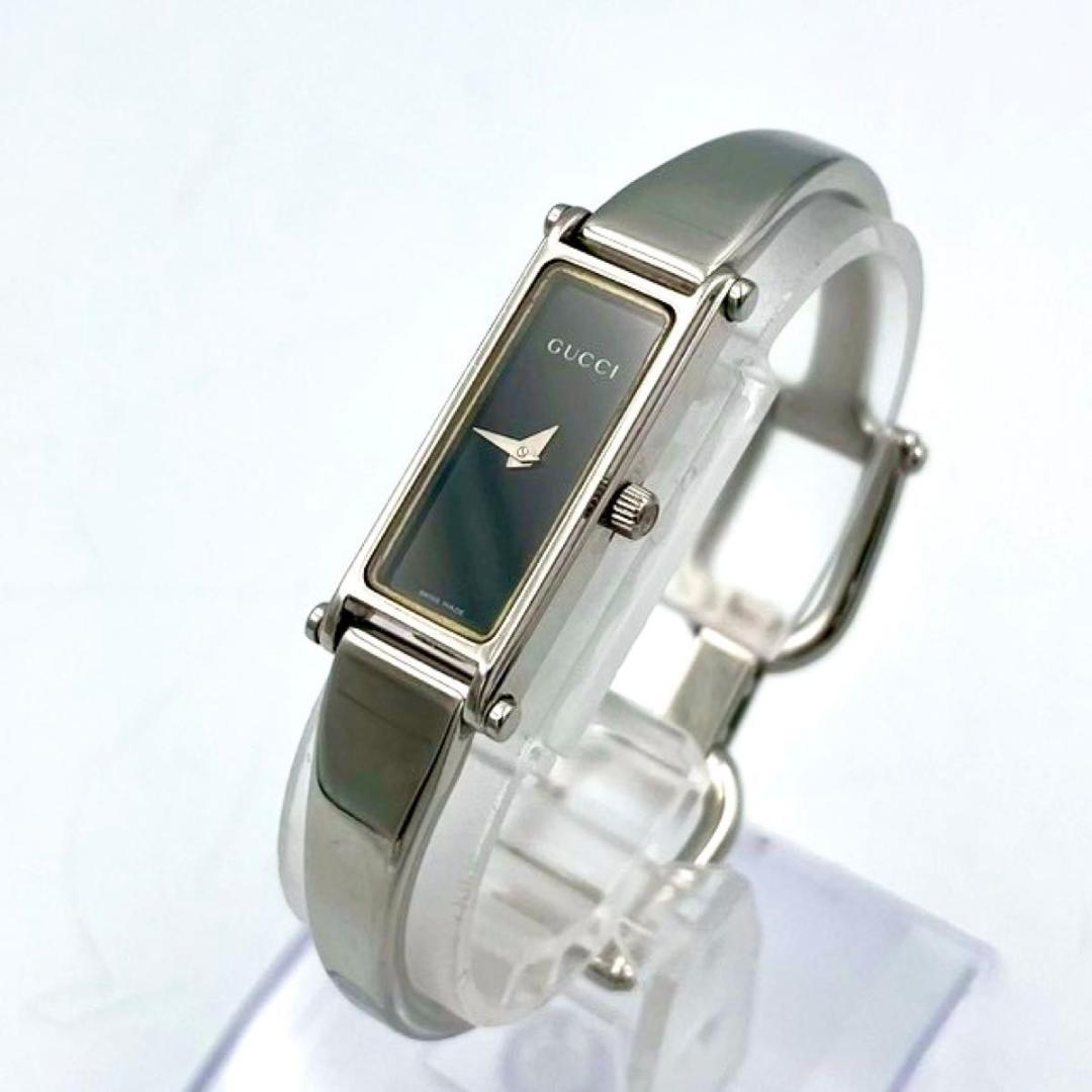 537 新品電池 グッチ 1500L 腕時計 クオーツ スクエア ブラック文字盤