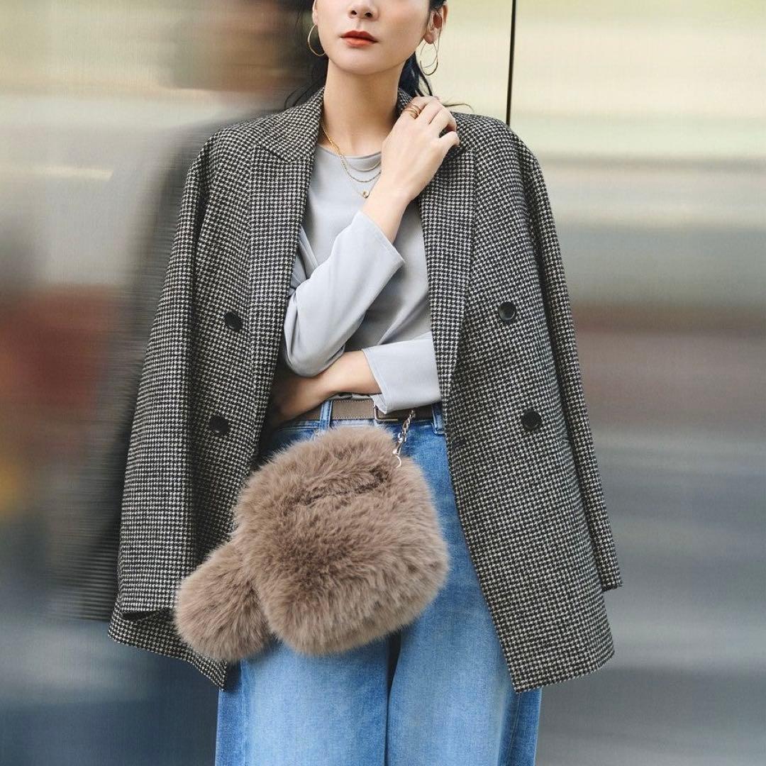 【新品】23区 見上愛着用 ループミックスツイード ダブル ジャコット 32