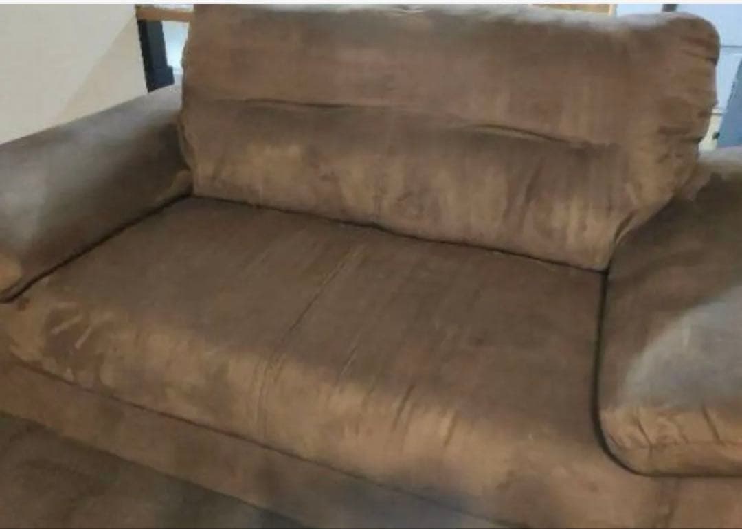 IKEA 2人掛けソファ 中古 ブラウン スエード風 送料無料