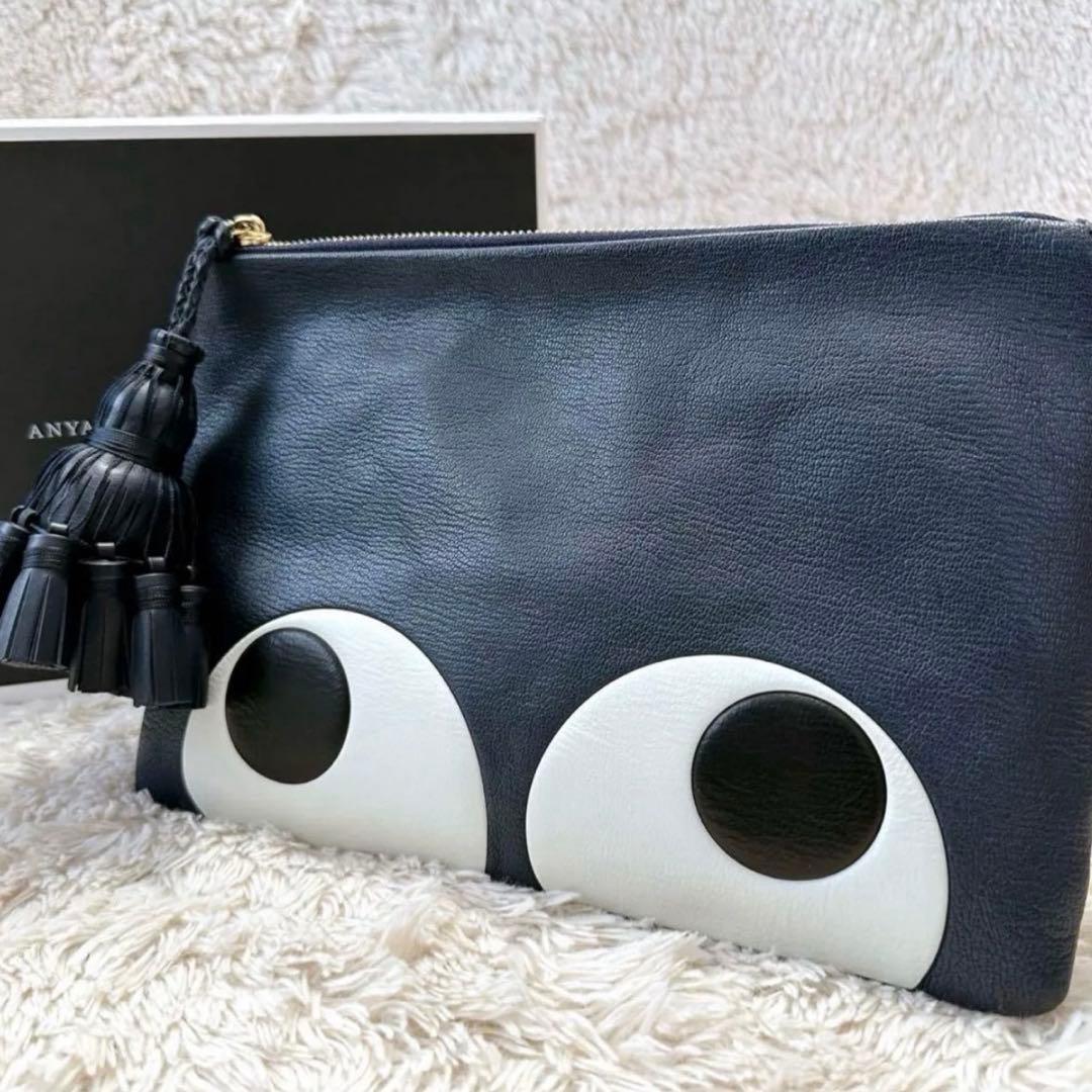 未使用級✨箱あり アニヤハインドマーチ アイズ クラッチバッグ ポーチ タッセル