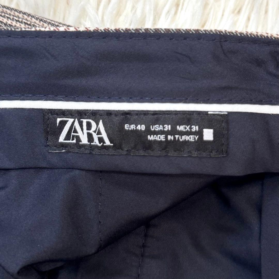 【美品】ZARA グレンチェック 4WAY ストレッチ スーツ 38 L