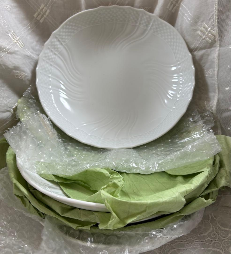 未使用 ジノリベッキオホワイトスープ・盛り皿6枚セット 21cm