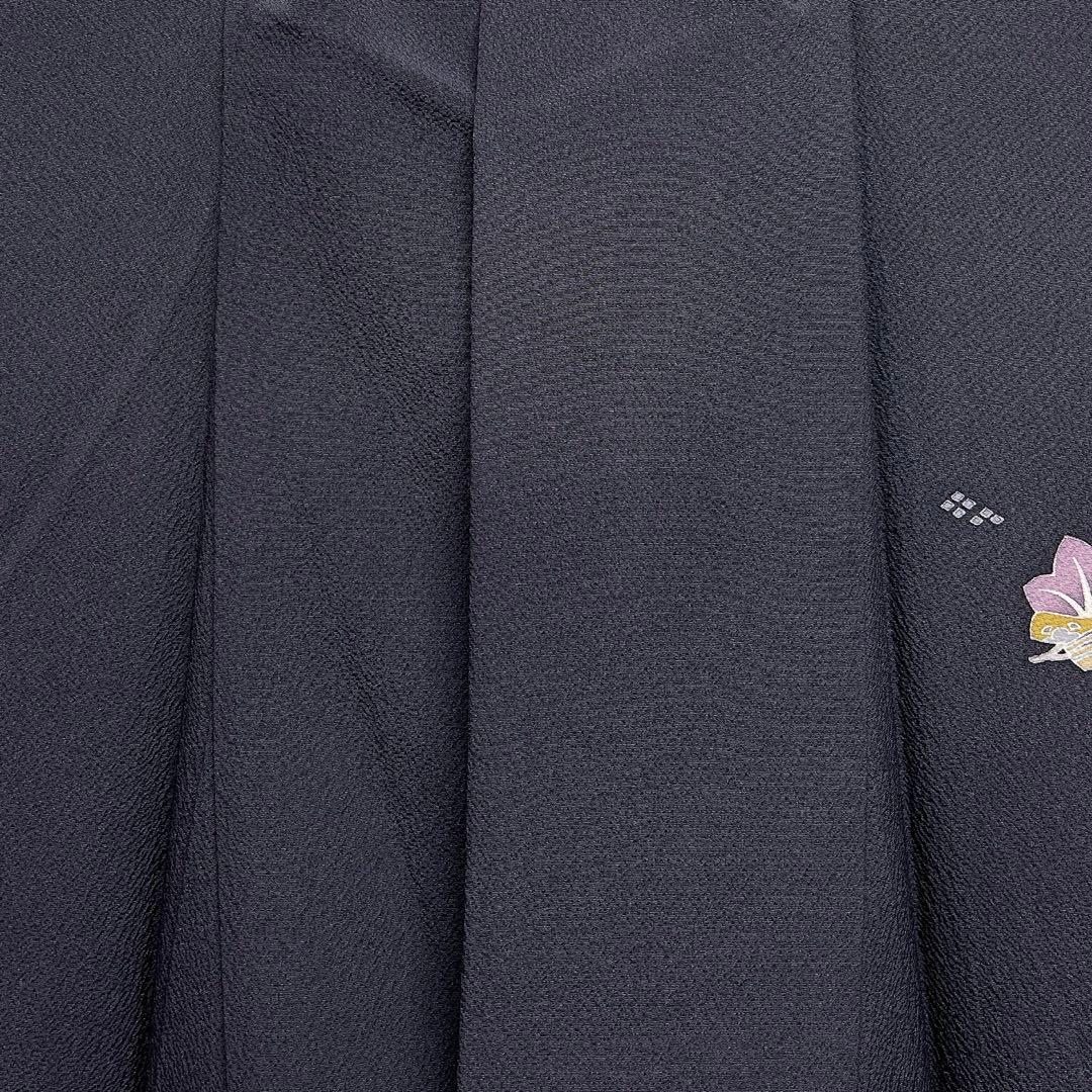 付け下げ　金駒刺繍　金彩　松竹梅　雪輪　桜　ネイビー　着物　121a d