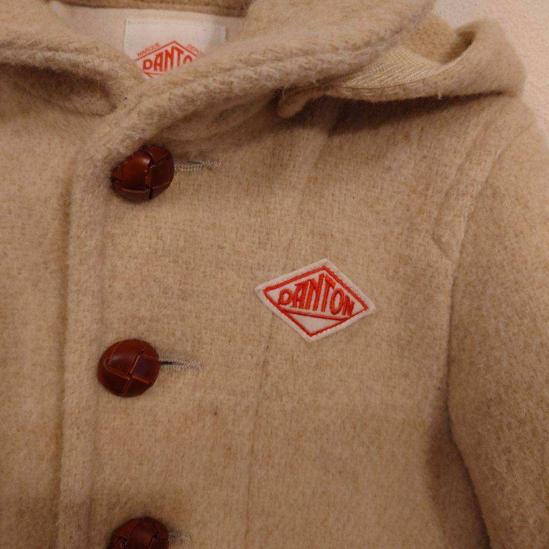 DANTON フード付きウールモッサコート ベージュ