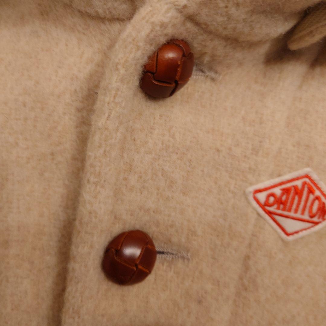 DANTON フード付きウールモッサコート ベージュ