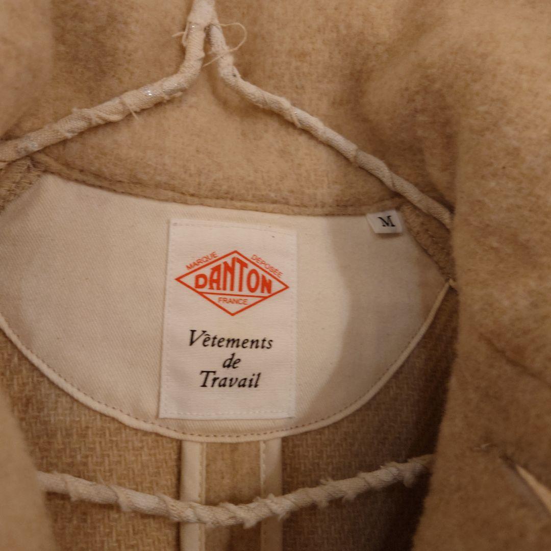 DANTON フード付きウールモッサコート ベージュ