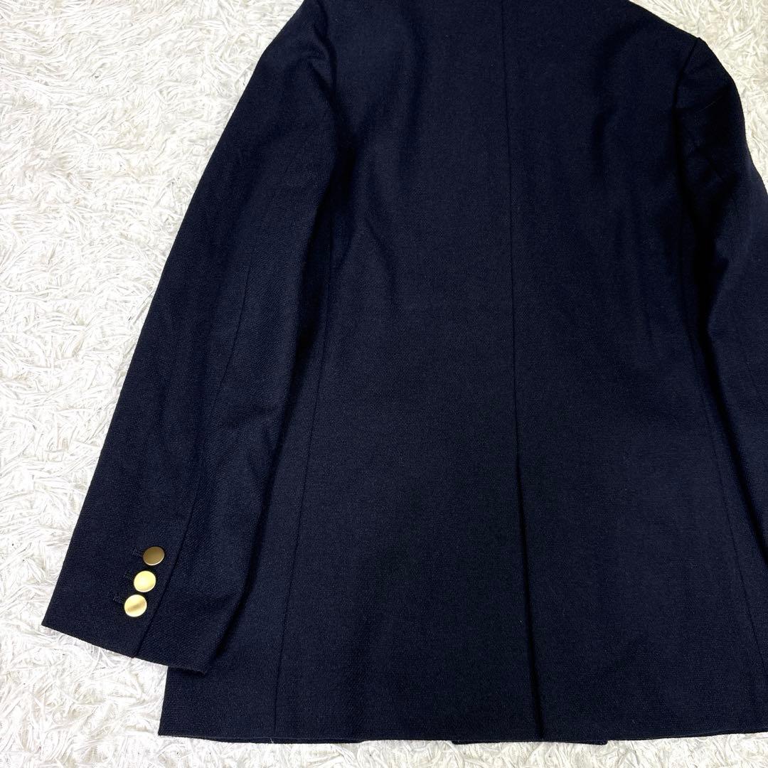 グリーンレーベルリラクシング メランジツイル ダブル ジャケット 金ボタン M