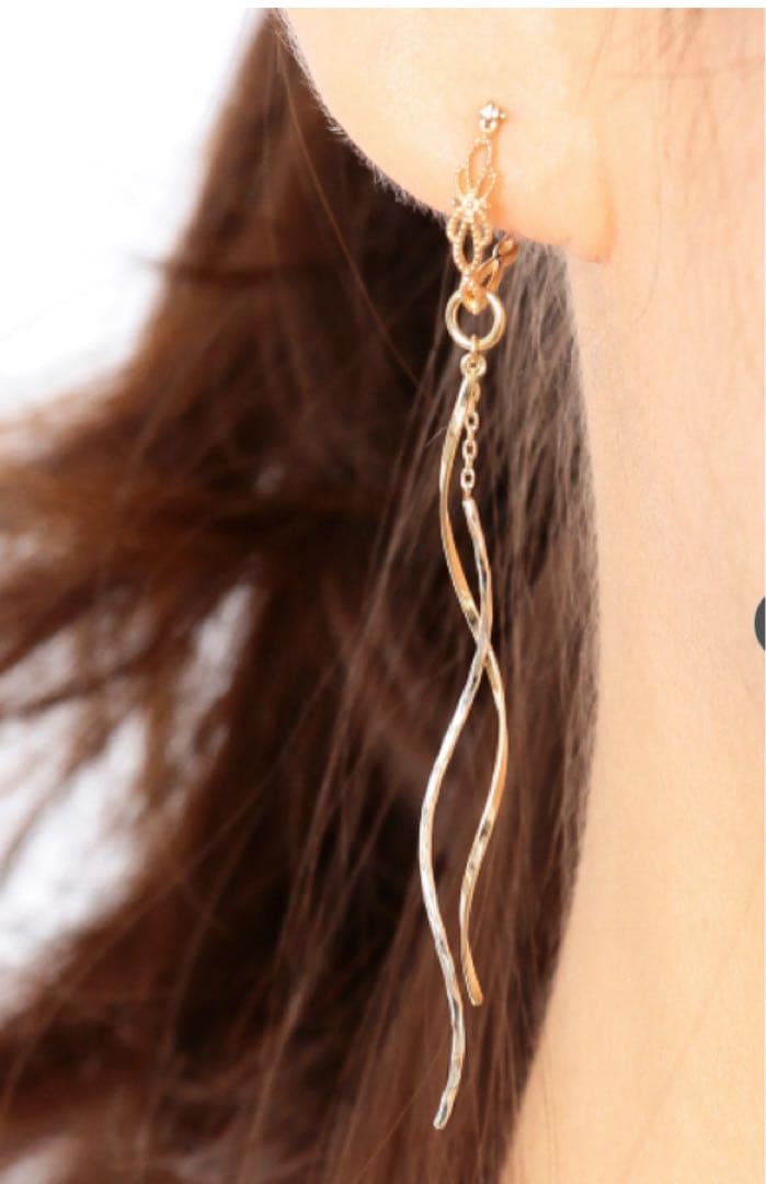 【新品未使用】アガット K10 フープピアス