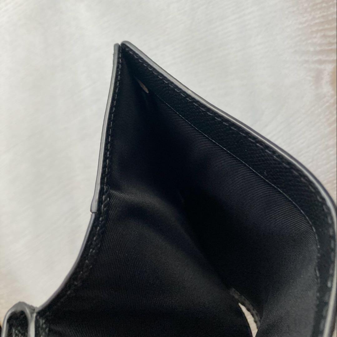 COACH コーチ　2つ折財布黒　ゴールド金具馬車ロゴ