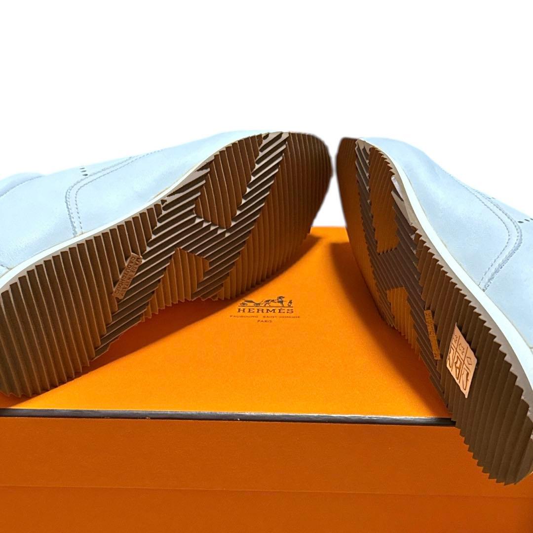 エルメス　新品　36 ホワイトレザースニーカー 箱付き