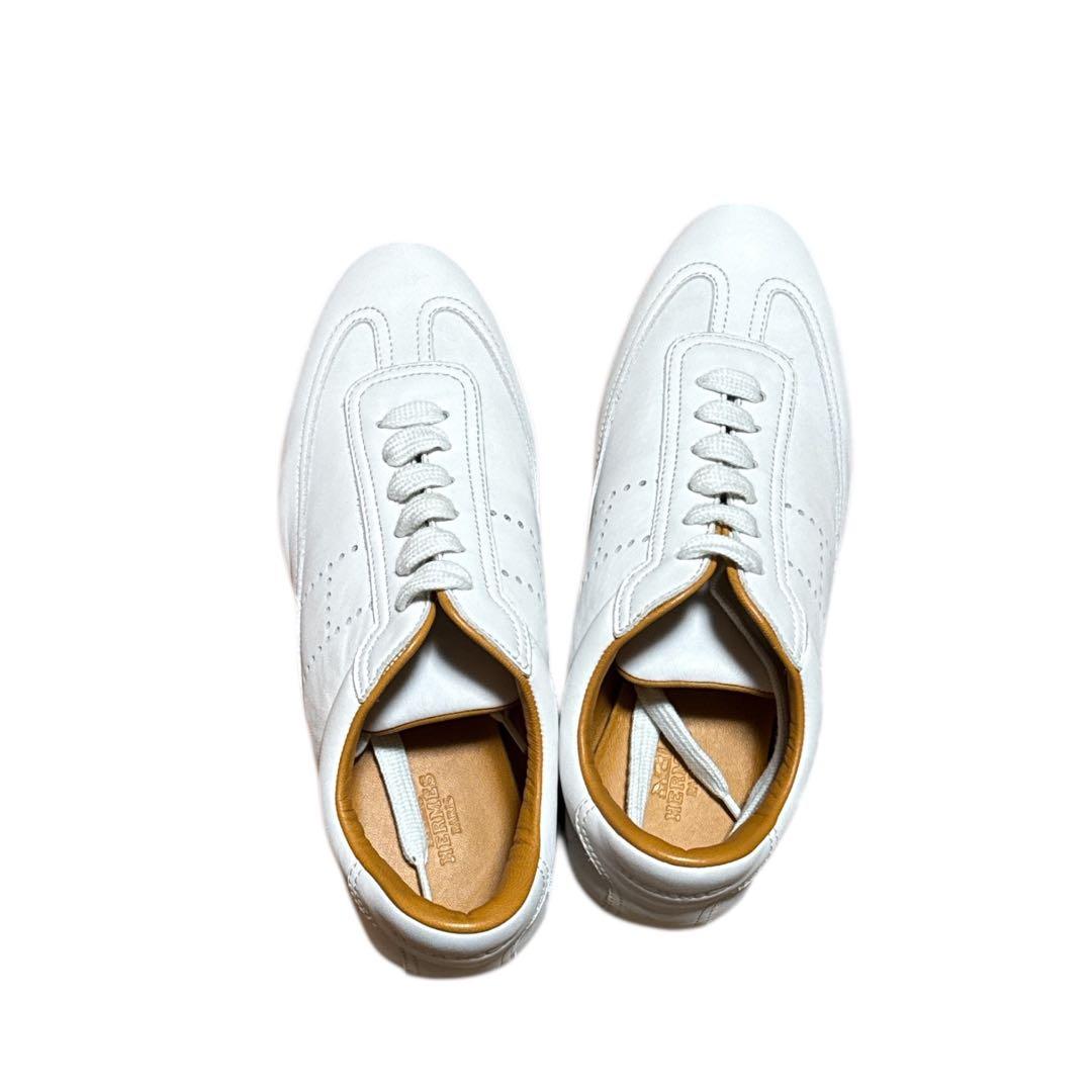 エルメス　新品　36 ホワイトレザースニーカー 箱付き