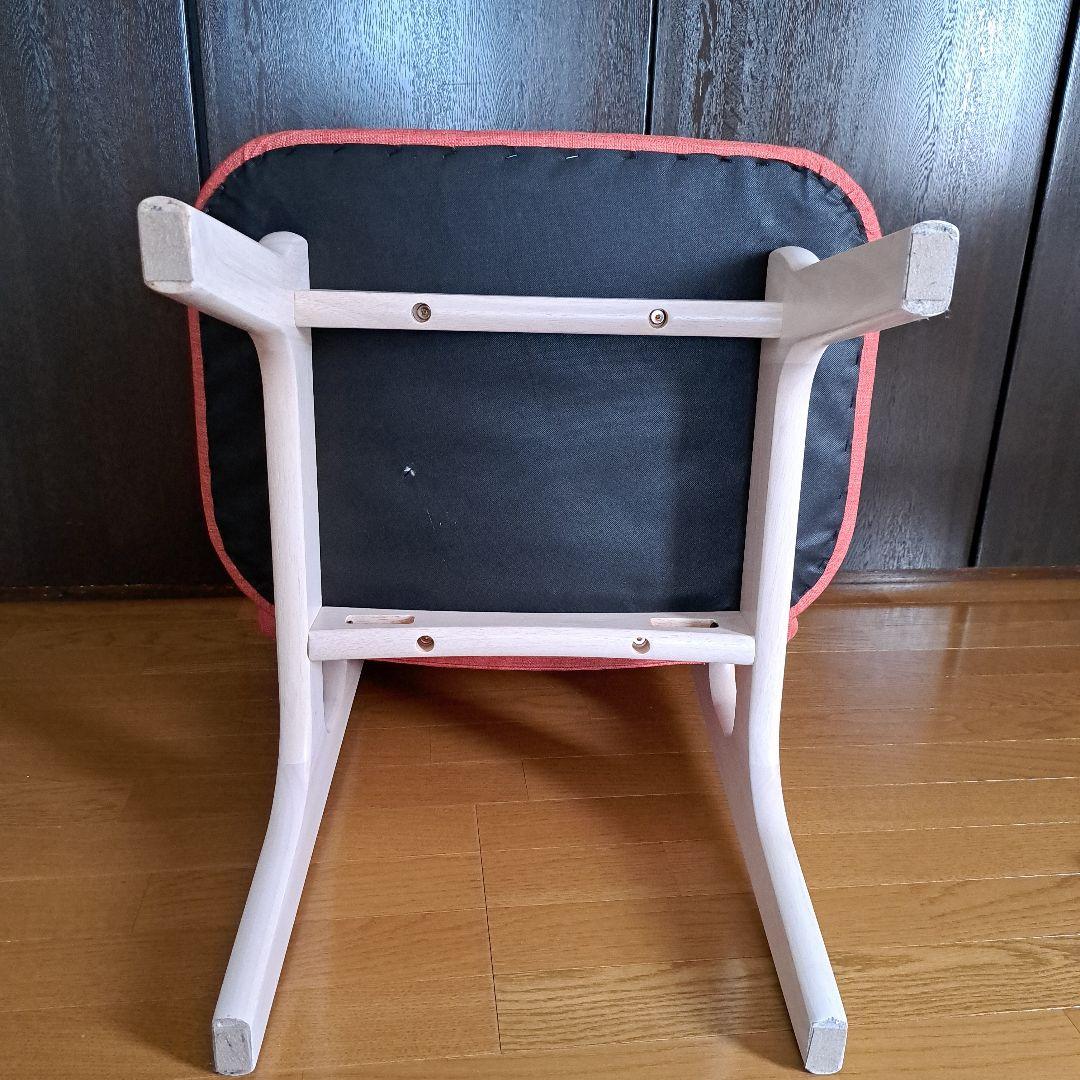 ニトリ、コーラルピンク 布張り ダイニングチェア