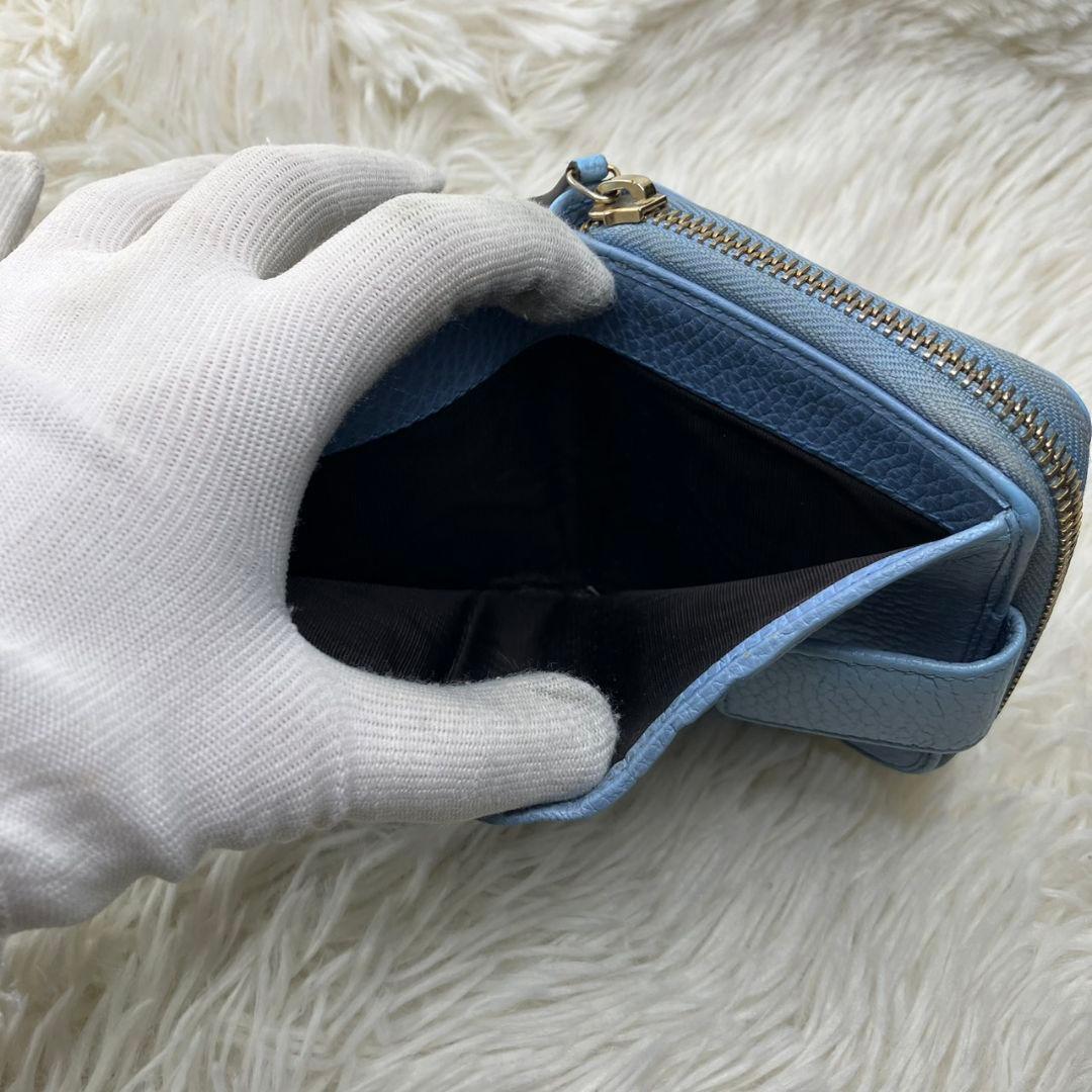 極美品✨グッチgucci GG キャンバスラウンドジップ折財布