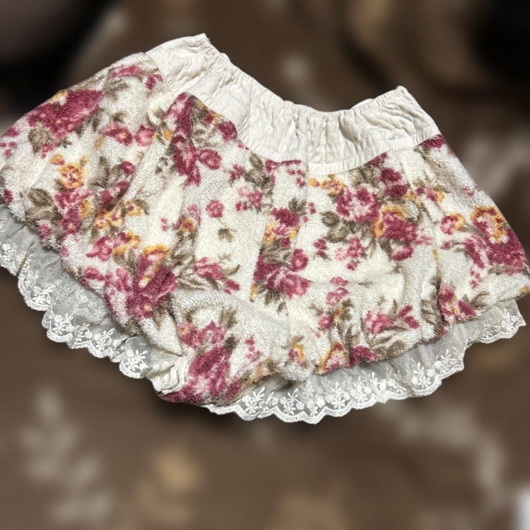 LIZLISAリズリサ 花柄ミニスカパンレース フリル 姫系☆当時物