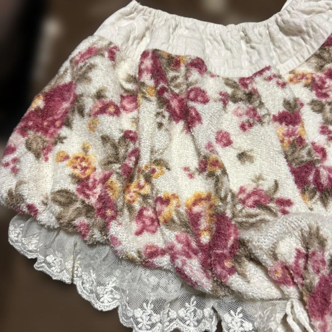 LIZLISAリズリサ 花柄ミニスカパンレース フリル 姫系☆当時物