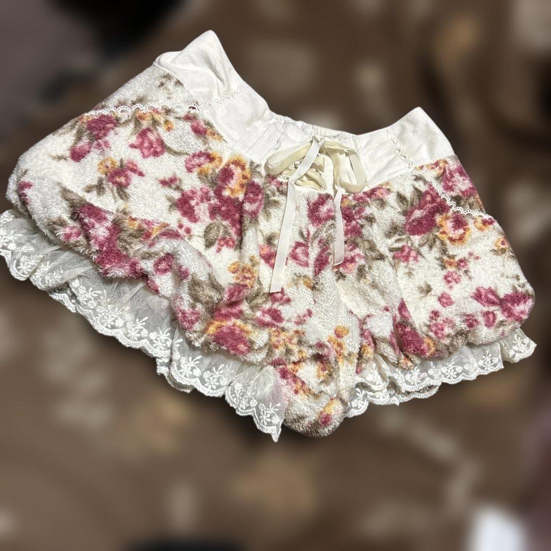 LIZLISAリズリサ 花柄ミニスカパンレース フリル 姫系☆当時物