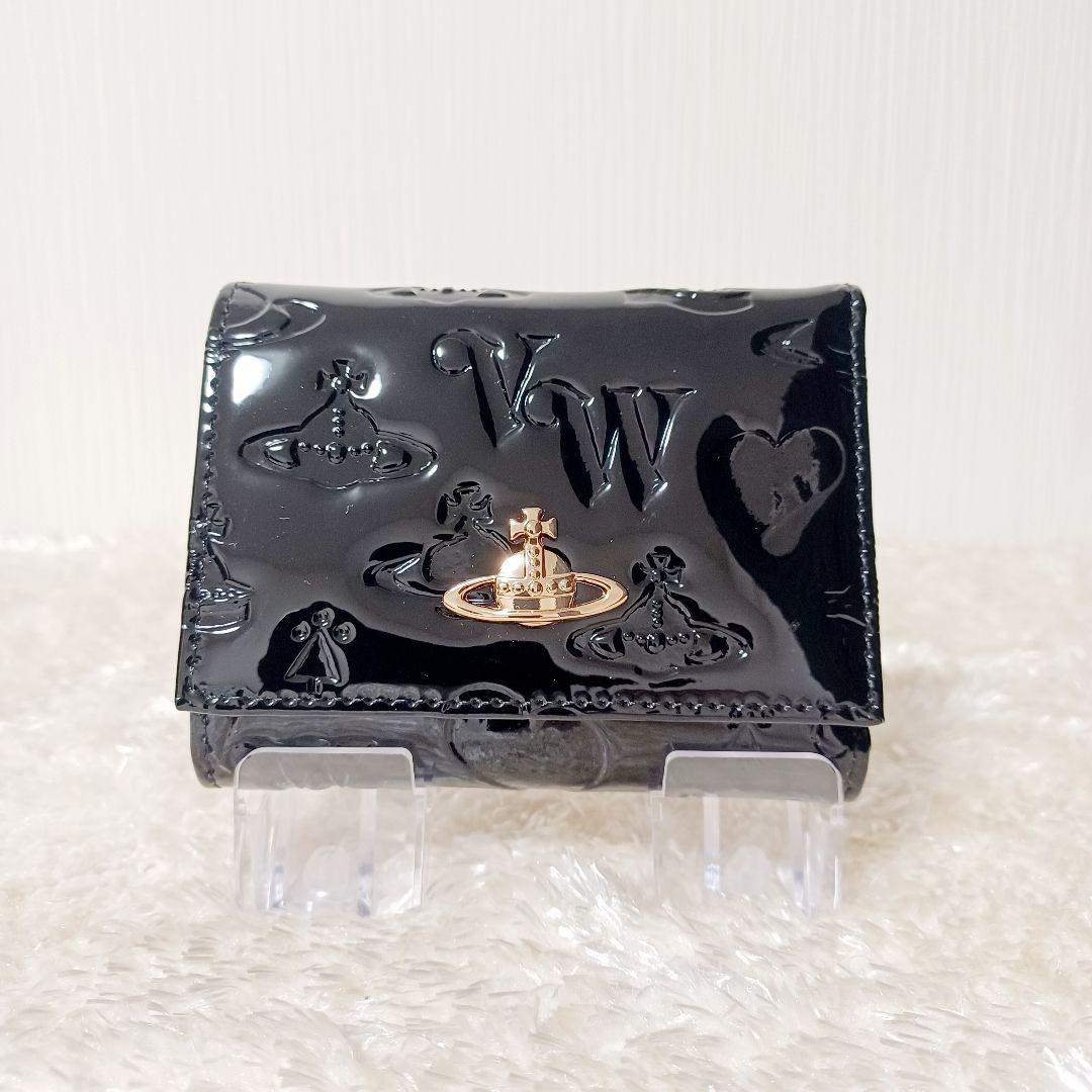 ✨新品✨箱付　VivienneWestwood　三つ折り財布　エナメル　ブラック