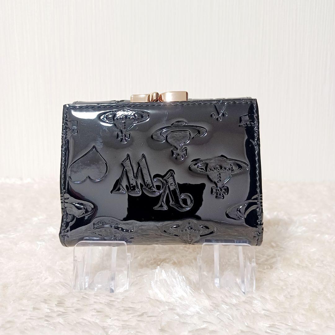 ✨新品✨箱付　VivienneWestwood　三つ折り財布　エナメル　ブラック