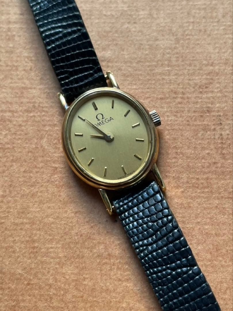 オメガ 14金無垢 レディース クオーツ 稼動