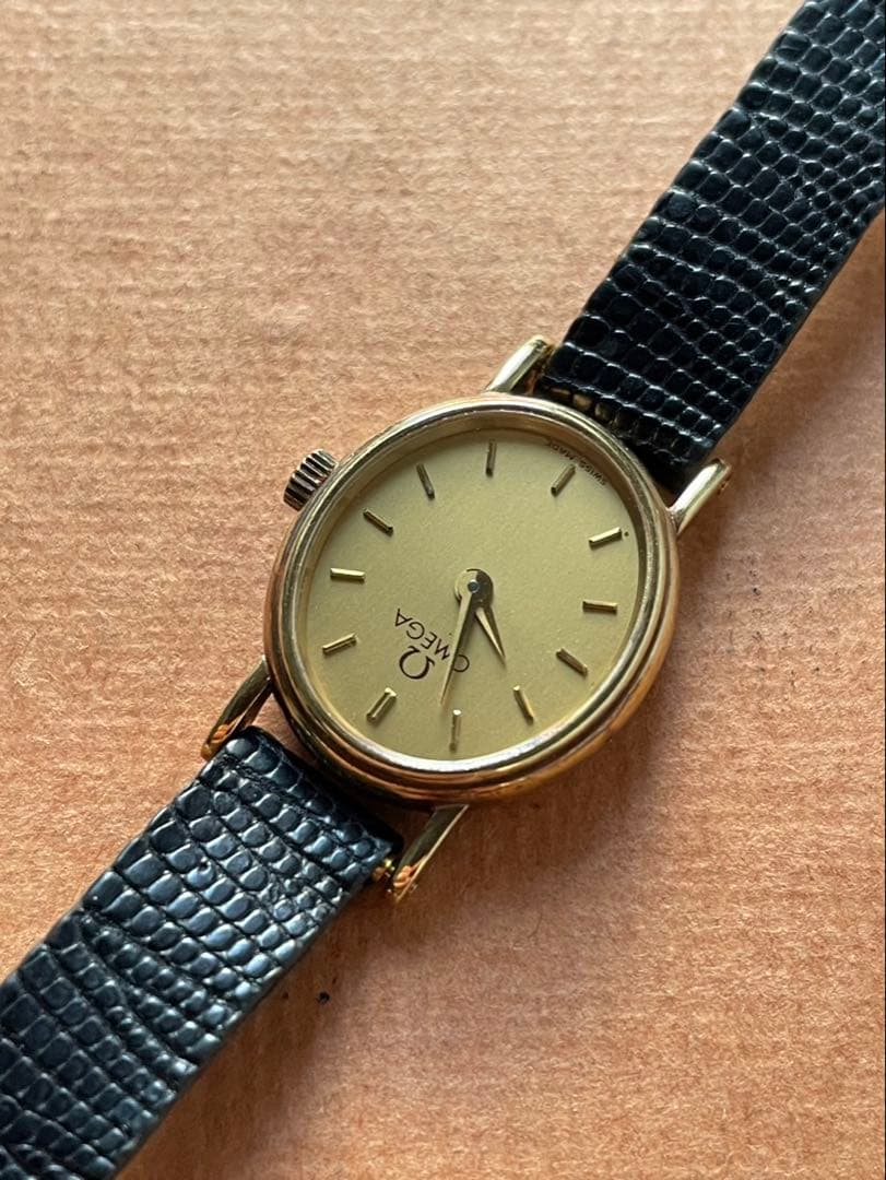 オメガ 14金無垢 レディース クオーツ 稼動