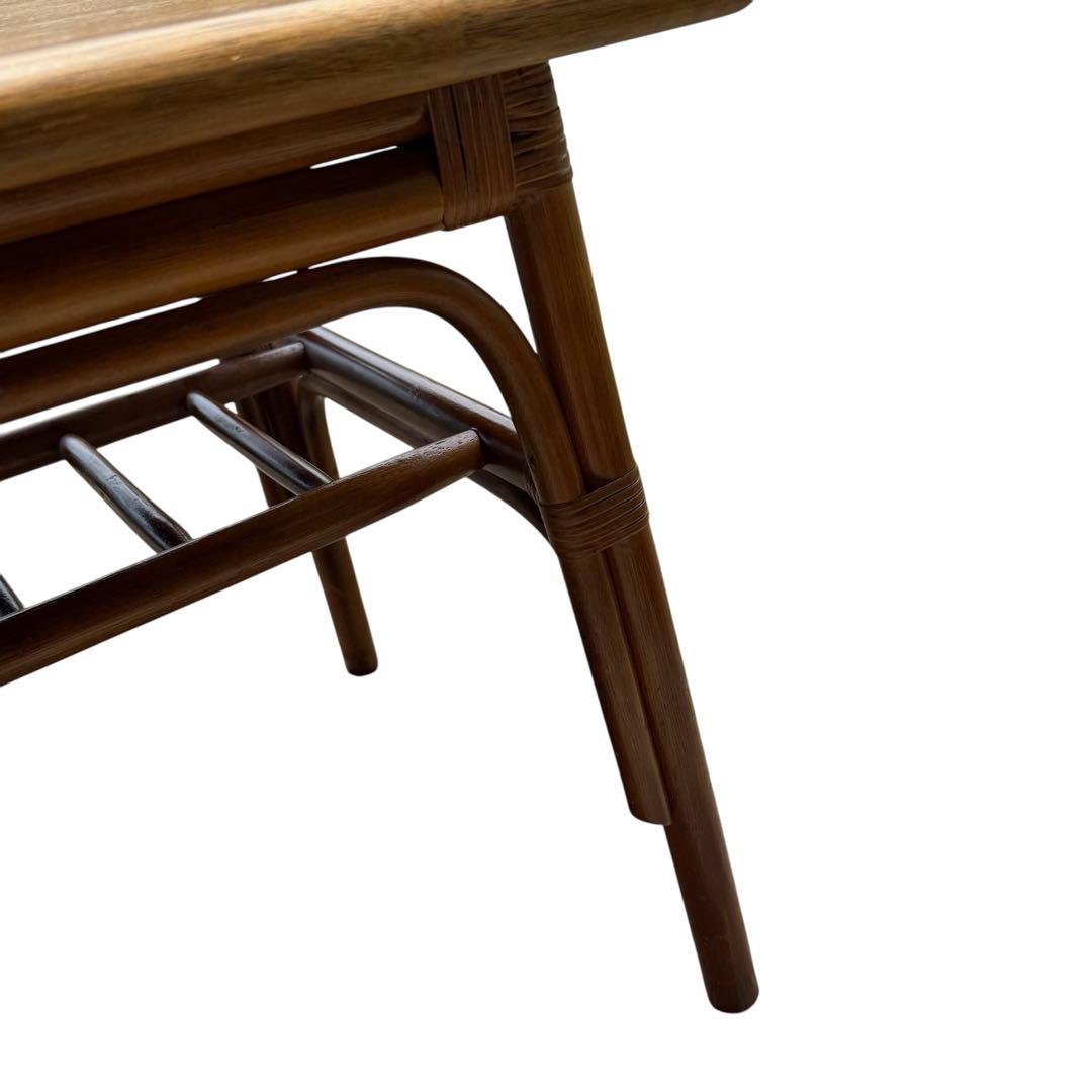 HR699 【木目が美しい】コスガ　kosuga コーヒーテーブル　籐　ラタン