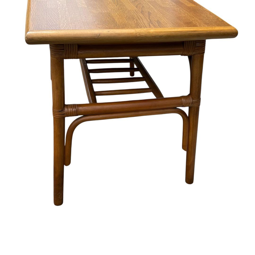 HR699 【木目が美しい】コスガ　kosuga コーヒーテーブル　籐　ラタン