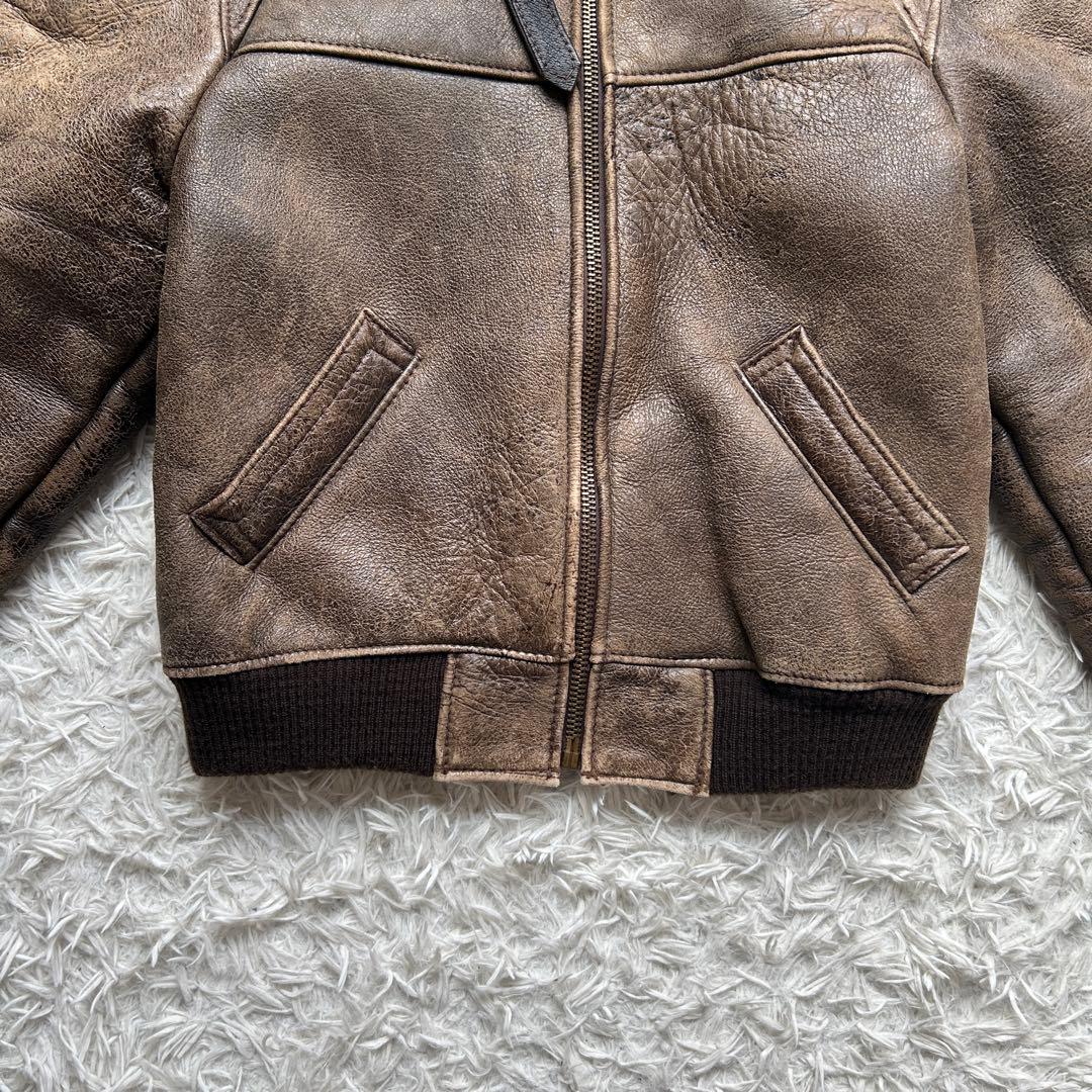 美品 ショット B-6 ムートン フライトジャケット USA製 L相当 レザー