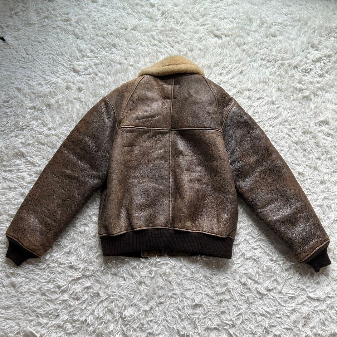 美品 ショット B-6 ムートン フライトジャケット USA製 L相当 レザー