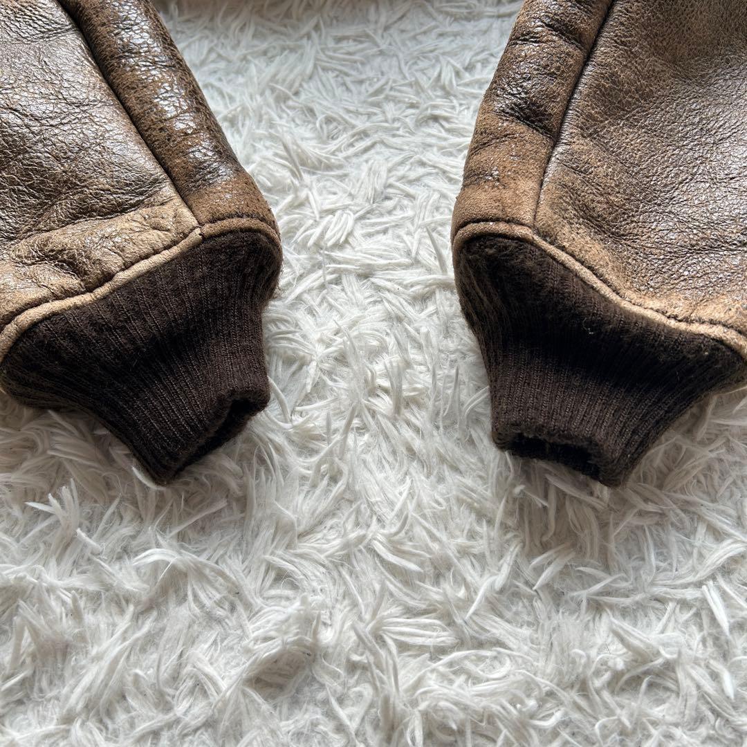 美品 ショット B-6 ムートン フライトジャケット USA製 L相当 レザー