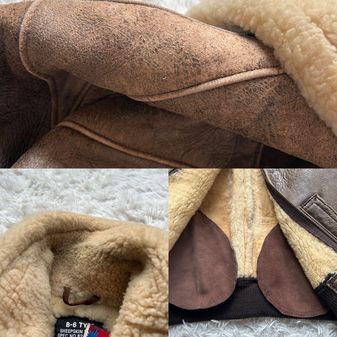 美品 ショット B-6 ムートン フライトジャケット USA製 L相当 レザー