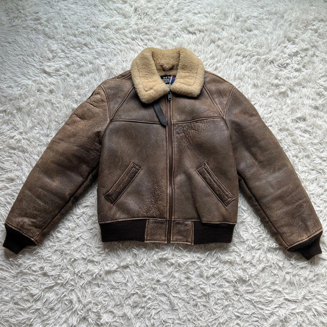 美品 ショット B-6 ムートン フライトジャケット USA製 L相当 レザー