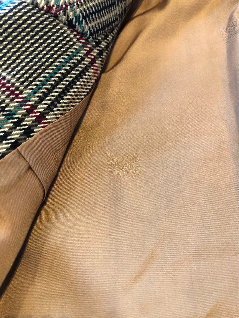 【希少美品】Burberrys バーバリー チェック　シルク　シェルボタン　M
