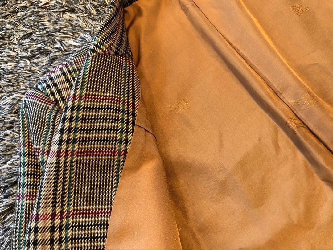 【希少美品】Burberrys バーバリー チェック　シルク　シェルボタン　M