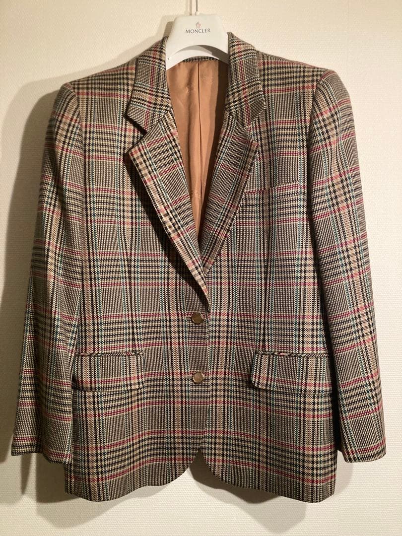 【希少美品】Burberrys バーバリー チェック　シルク　シェルボタン　M