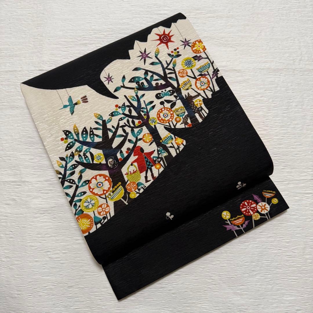 m-5 WAKKA ワッカ キャ～！ 赤ずきん 京袋帯 正絹 美品 wakka