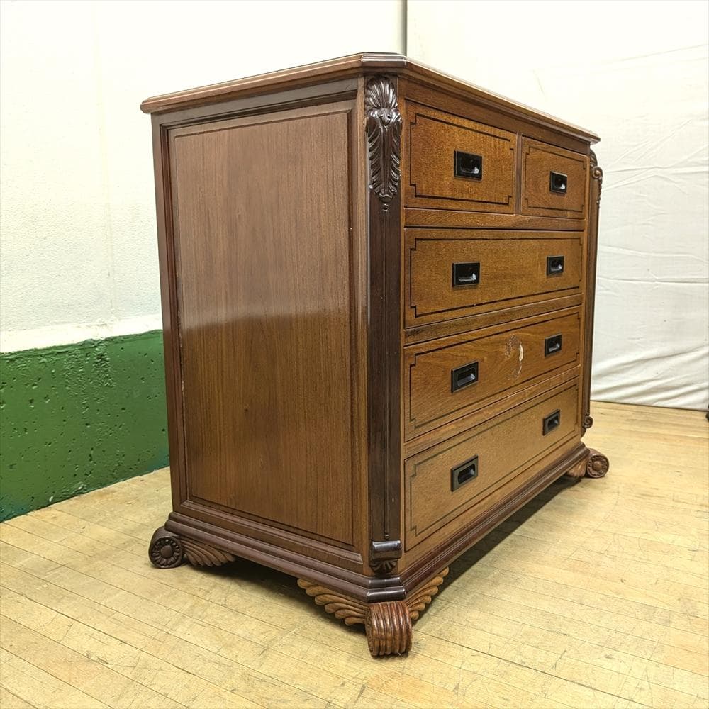 美品　唐木　花梨　カリン　無垢　チェスト　箪笥　タンス　たんす　引出し　ドロワー