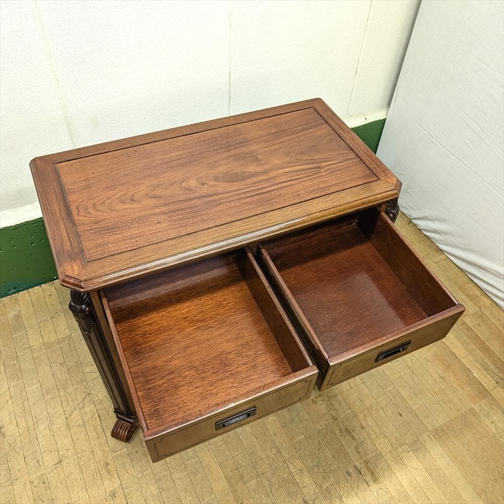 美品　唐木　花梨　カリン　無垢　チェスト　箪笥　タンス　たんす　引出し　ドロワー