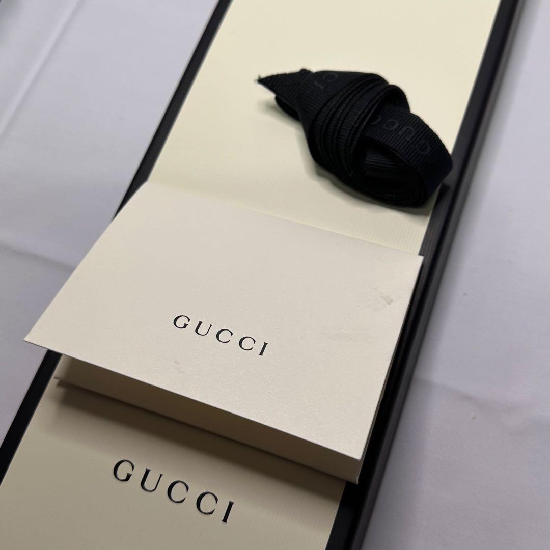 新品タグ付☆箱付☆グッチ☆ネクタイ☆ブルー☆ネイビー☆GG柄☆クローバー☆635