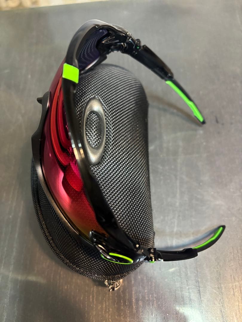 Oakley スポーツサングラス ブラック/グリーン