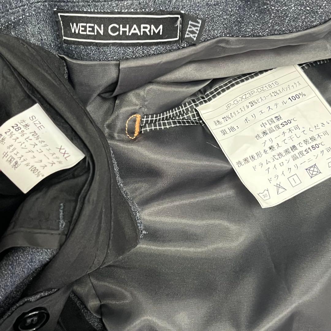 XXLサイズ【WEEN CHARM】3ピース スーツ グレー パンツスーツ